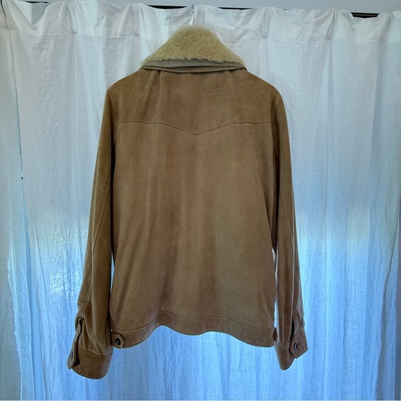 Officine Generale Brown Bomber Jacket with Cream Collar - Picture 2 of 13